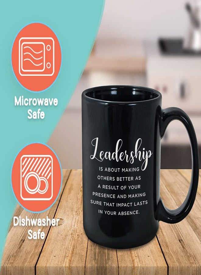 Bubble Hugs Inspirational Coffee Mug 15 oz, Leadership is About Making Others Better Quote - Image 2